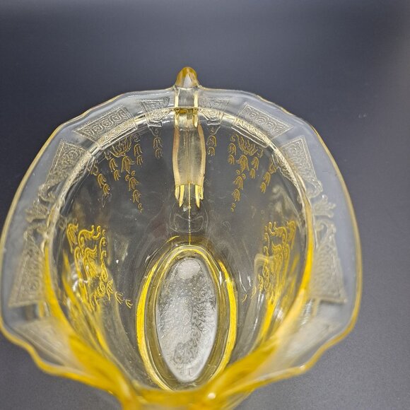 Anchor Hocking Princess Yellow Glass Creamer With Embossed Design Vintage - Picture 11 of 15